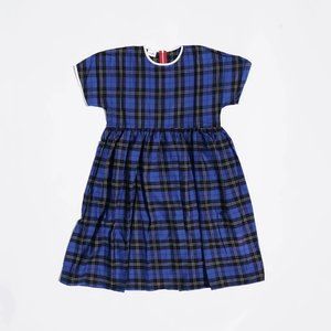Rudie Cobalt Blue Plaid Midi Dress -- BRAND NEW!